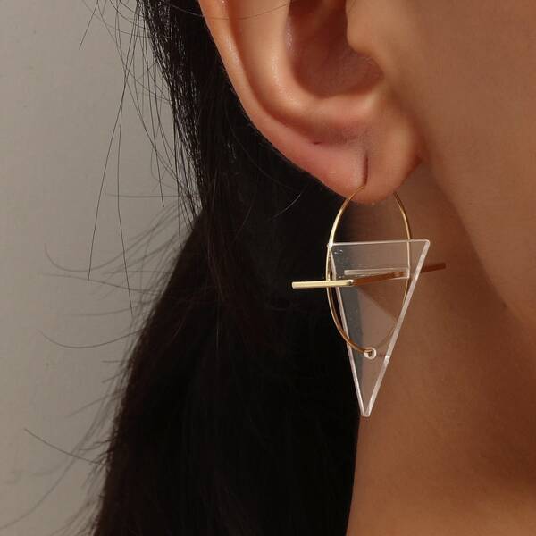 

Triangle Drop Earrings, Gold