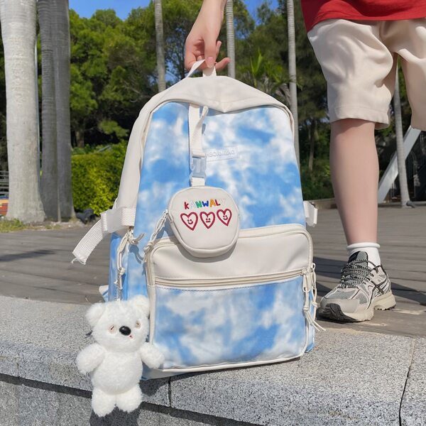 

Kids Tie Dye Functional Backpack With Bag Charm, Blue