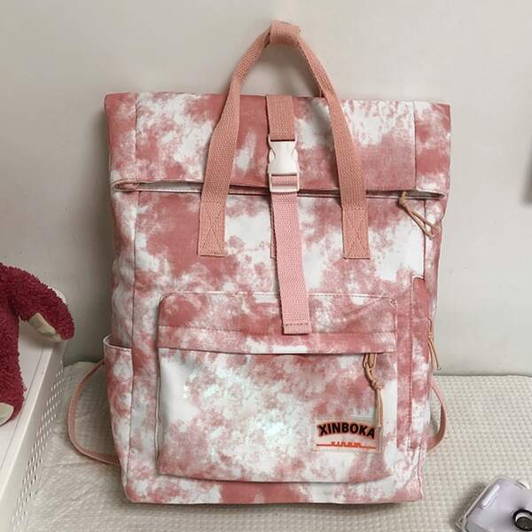 

Girls Tie Dye Knot Decor Backpack, Pink