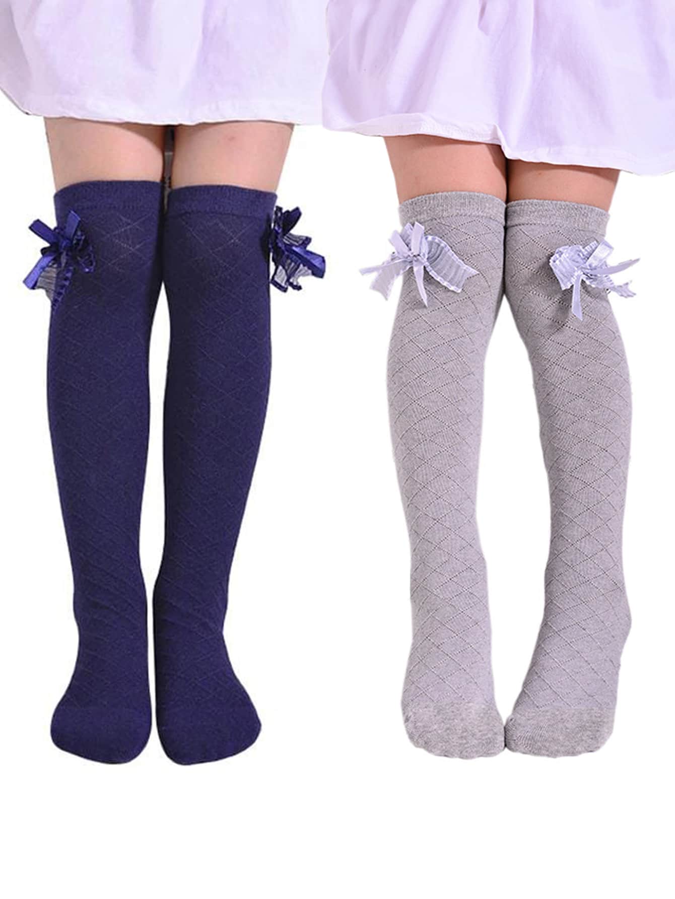 2雙小女童過膝襪 - 彩色 - 查看 1