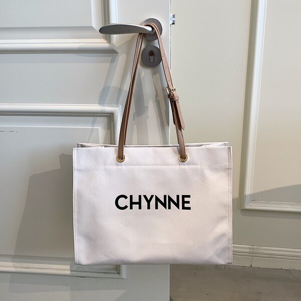 

Letter Graphic Shoulder Tote Bag, Khaki