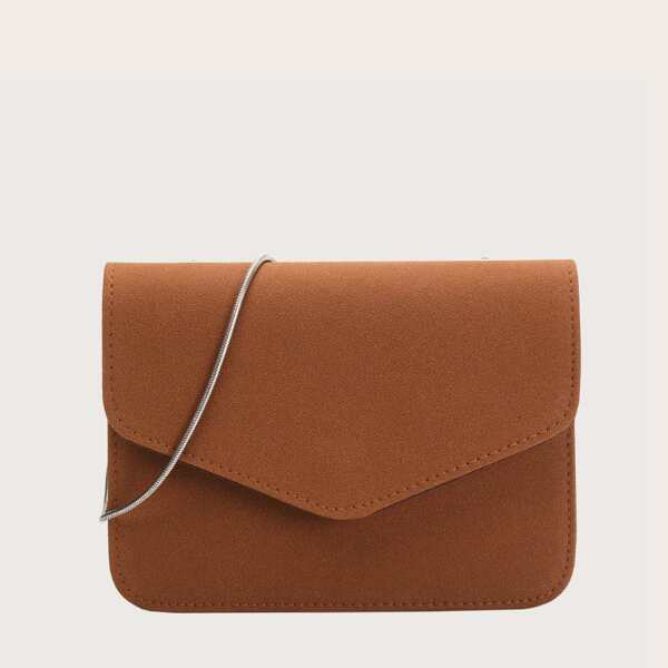 

Minimalist Flap Square Bag, Brown