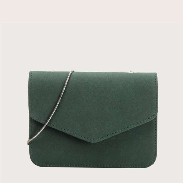 

Minimalist Flap Square Bag, Green