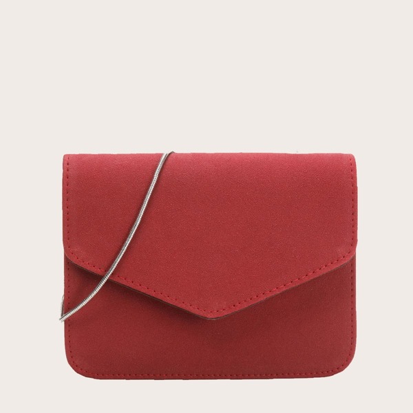 

Minimalist Flap Square Bag, Red