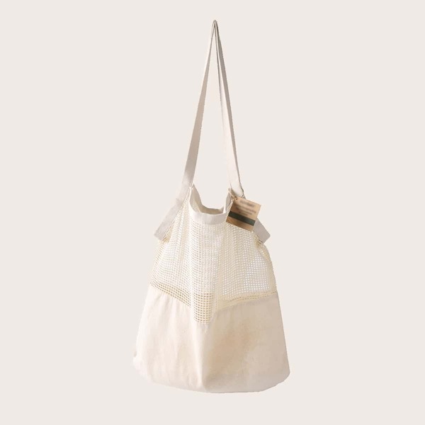 

Hollow Out Design Shopper Bag, Beige