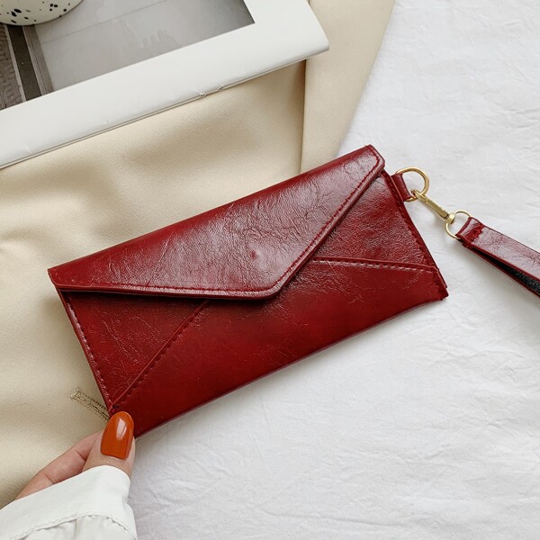 

Minimalist Envelop Bag With Wristlet, Red