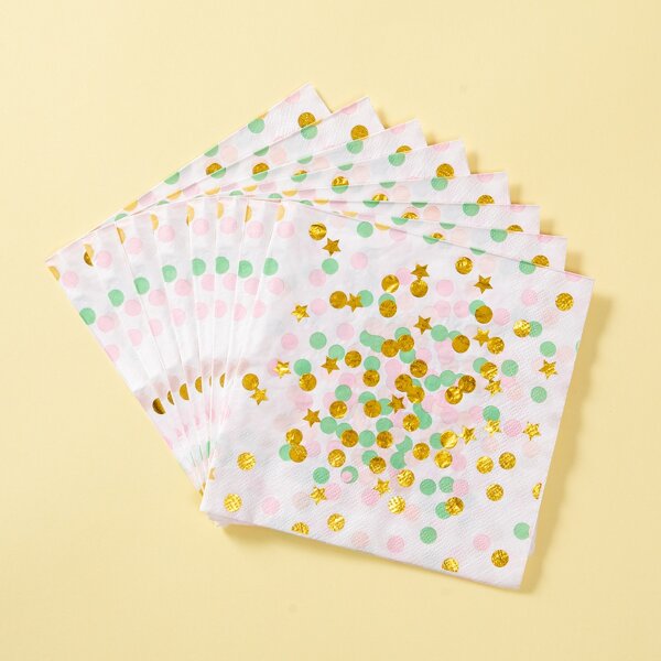 

20pcs Polka Dot Pattern Paper Napkin, Multicolor