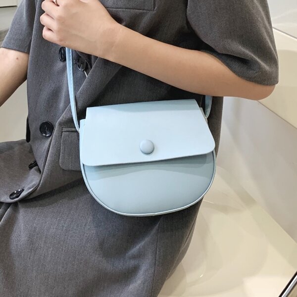 

Minimalist Flap Saddle Bag, Blue