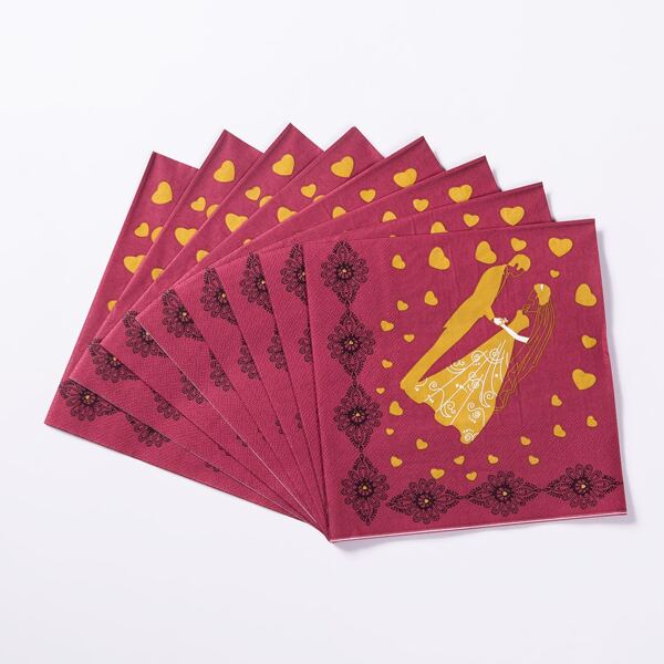 

20pcs Wedding Party Paper Napkin, Multicolor