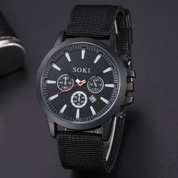 

Men Nylon Strap Date Quartz Watch