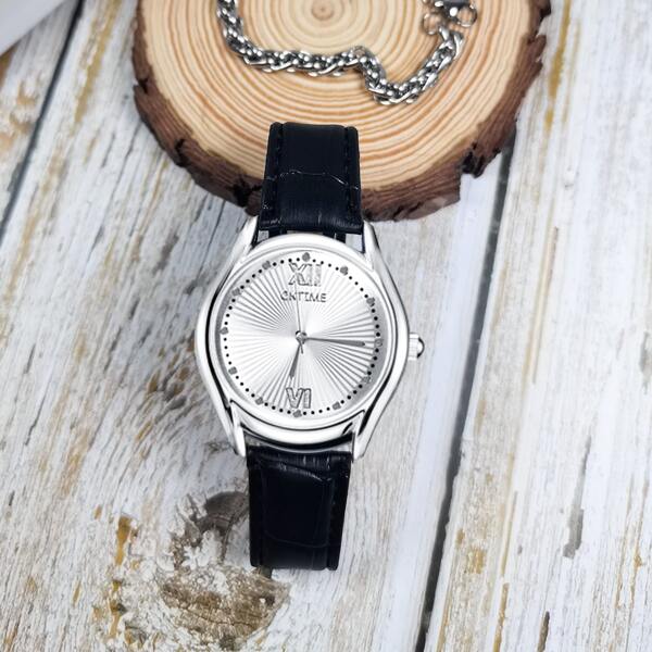 

1pc Round Pointer Quartz Watch & 1pc Bracelet