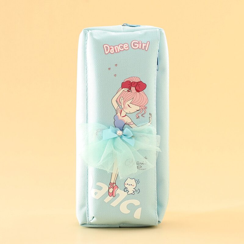 

Cartoon Girl Pencil Case, Mint blue
