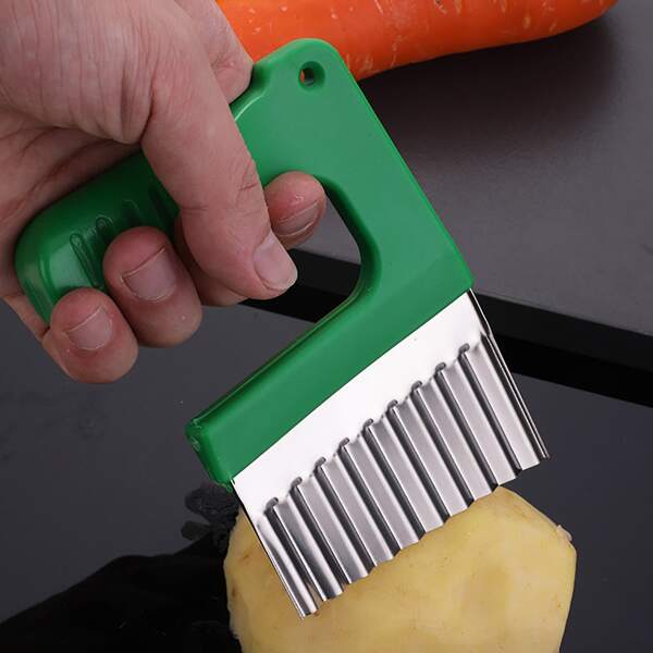 

1pc Potato Wave Cutter, Green