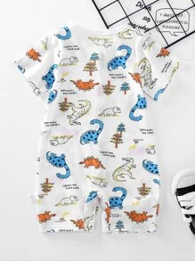 Baby Boy Cartoon Graphic Tee Romper - Multicolor - View 2