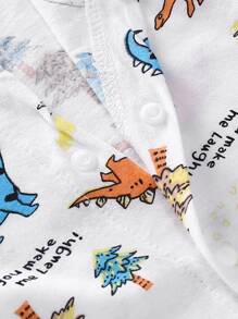 Baby Boy Cartoon Graphic Tee Romper - Multicolor - View 4