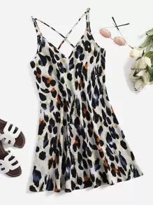 SHEIN VCAY Đầm Hội Chữ thập Báo Boho - Nhiều màu - Xem 1