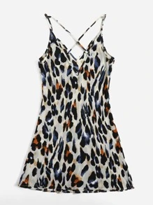 SHEIN VCAY Đầm Hội Chữ thập Báo Boho - Nhiều màu - Xem 2