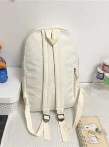 Mochila con diseño de orejas de conejo de dibujos animados Mochila escolar para graduados, adolescentes, estudiantes de primer año, estudiantes de segundo año, junior y senior en la universidad, universidad y escuela secundaria, perfecta para actividades al aire libre, viajes y regreso a la escuela Mochila portátil, liviana - Beis - Ver 5