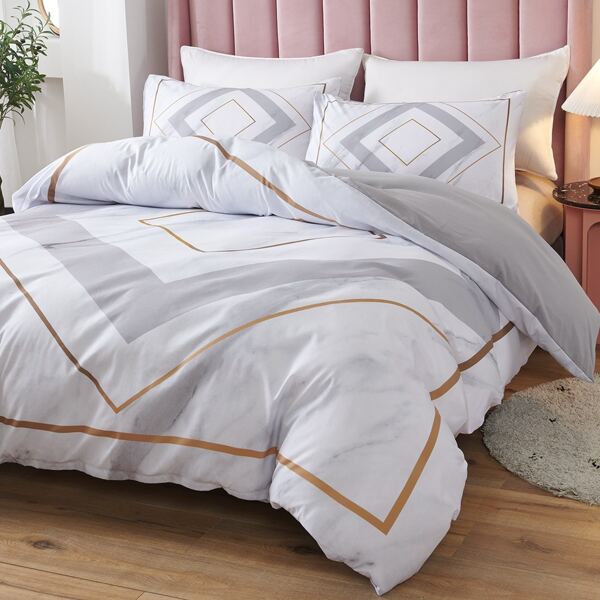 

Marble Pattern Duvet Cover Set Without Filler, Multicolor