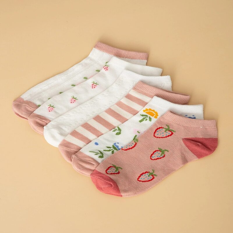 

6pairs Fruit Pattern Ankle Socks, Multicolor