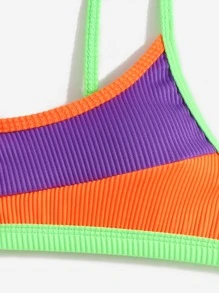 Bikini Con Aros En V Y Bloques De Color - Multicolor - Ver 4