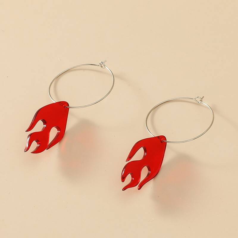 

Fire Decor Earrings, Red