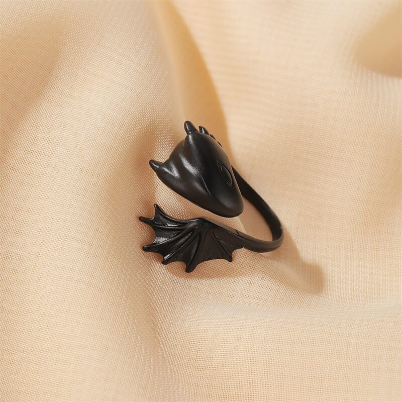 

Dragon Design Cuff Ring, Black