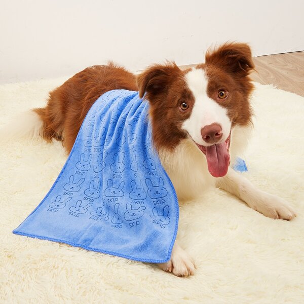

Cartoon Rabbit Pattern Pet Bath Mat, Blue
