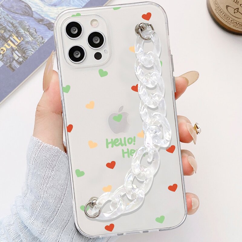

Heart Painted Phone Case With Hand Strap, Multicolor