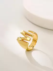 Nhẫn Thiết kế chữ cái - Vàng - Xem 1