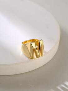 Nhẫn Thiết kế chữ cái - Vàng - Xem 2