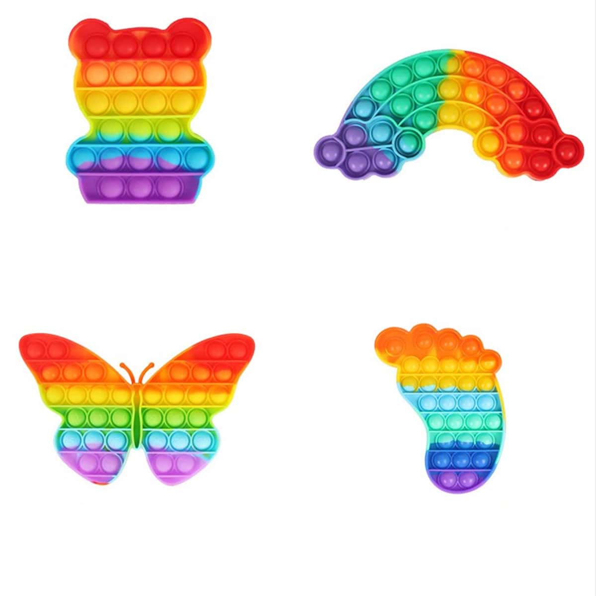 

4pcs Push Pop Bubble, Multicolor
