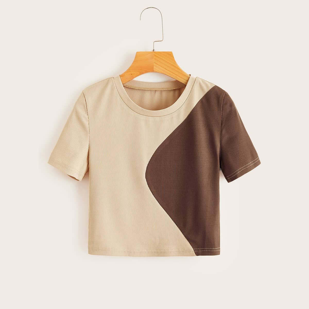 

Colorblock Ribbed Tee, Multicolor