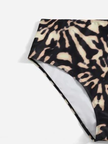 Plus Size Tie Dye Ring Linked Bikini Set Summer Beach - Multicolor - View 5