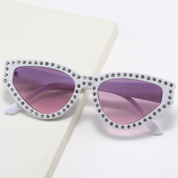 

Rhinestone Decor Cat Eye Sunglasses