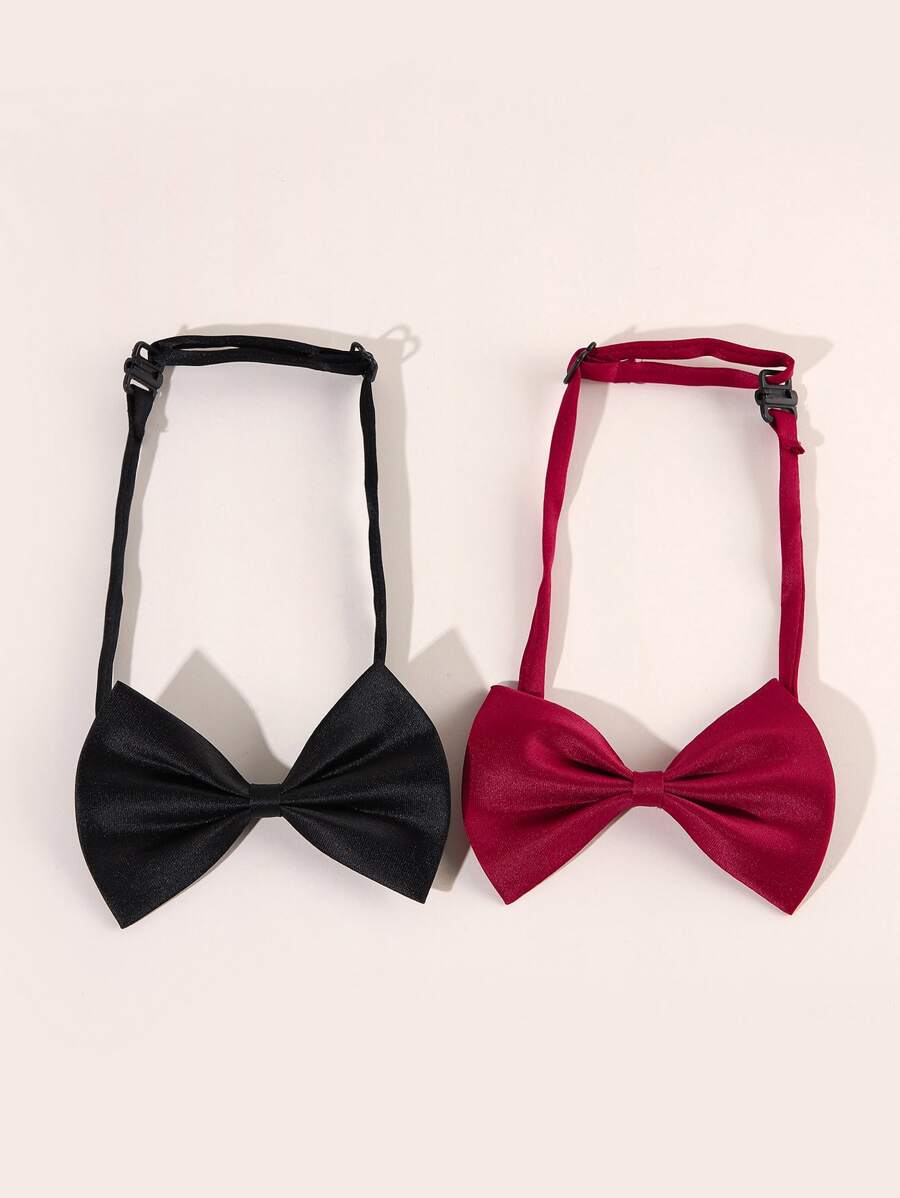 2pcs Solid Bow Tie - Multicolor - View 1