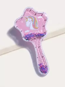 1pc Unicorn Pattern Hair Brush - Pink - View 2