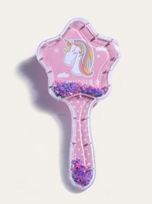 1pc Unicorn Pattern Hair Brush - Pink - View 4