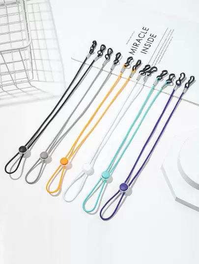 6 st Enfärgade elastiska maskkedjor, justerbar längd ansiktstäckande kedja för man och kvinna, antislipkedjor för utomhussporter masker Mask hängrep, maskremmar