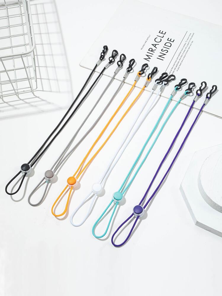 6 Piece Solid-Color Elastic Mask Chains, Adjustable Length For Both Men And Women, Anti-Slip Chains Suitable For Outdoor Sports Masks, Mask Lanyards, And Mask Straps