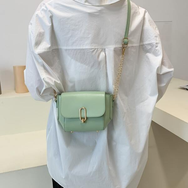 

Minimalist Flap Crossbody Bag, Green