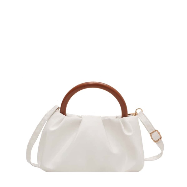 

Minimalist Ruched Bag, White
