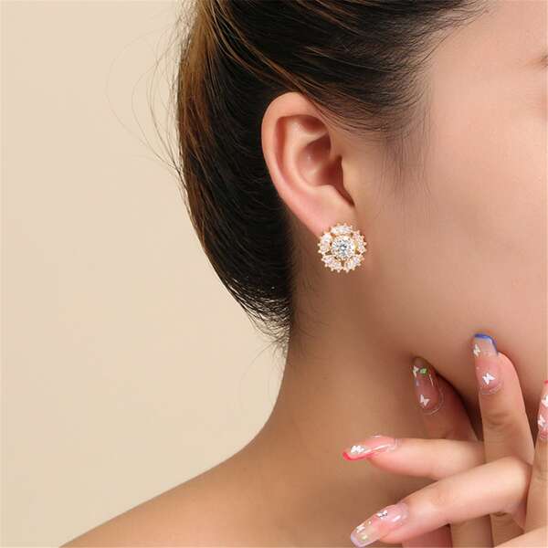 

14K Gold Plated Zircon Earrings