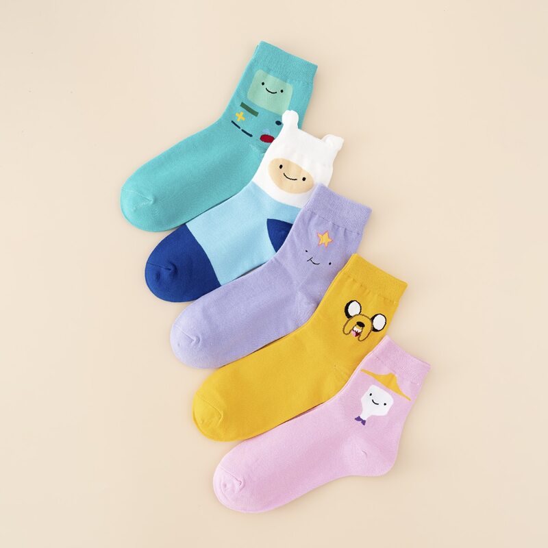 

5pairs Cartoon Graphic Crew Socks, Multicolor