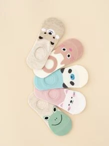 5 pares Calcetines invisibles con estampado de dibujos animados - Multicolor - Ver 2