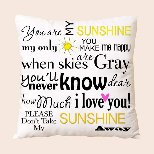 

Slogan Graphic Cushion Cover Without Filler, Multicolor