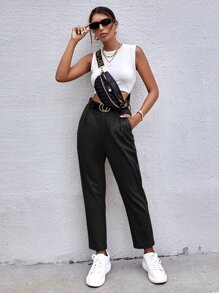 Muchica Celana Kantong Plain Casual - Hitam - View 5