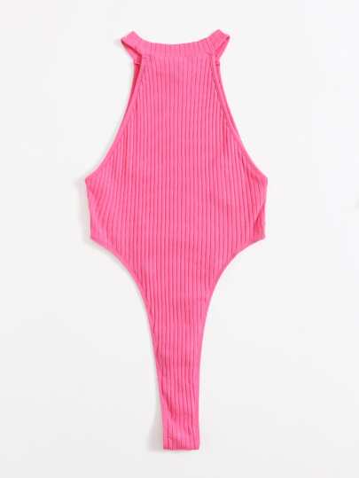 SHEIN ICON 素色羅紋針織連身背心