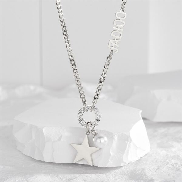 

Star Charm Necklace, Silver