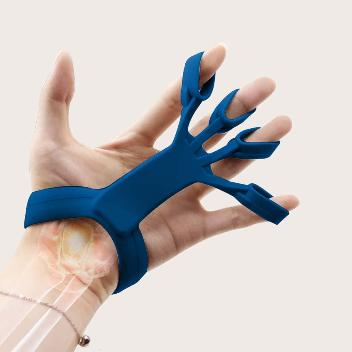 

1pc Silicone Finger Resistance Band, Blue
